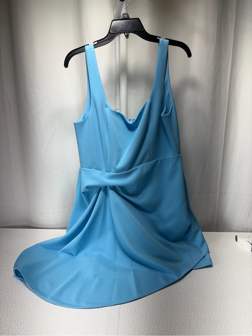 Badgley Mischka Sky Blue Cowl Neck Mini Dress 4538
